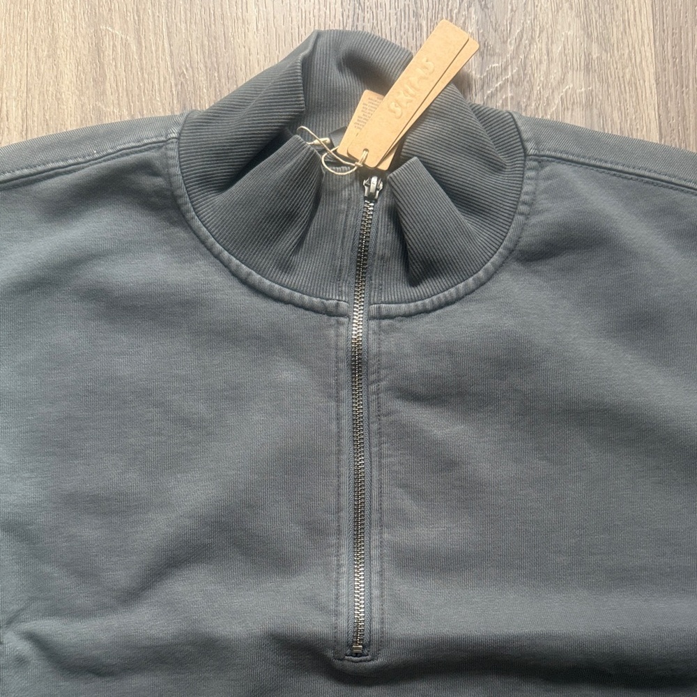 SKIMS Zircon Boyfriend Fleece Slouchy Half Zip Pullover Unisex Oversized - Picture 3 of 6